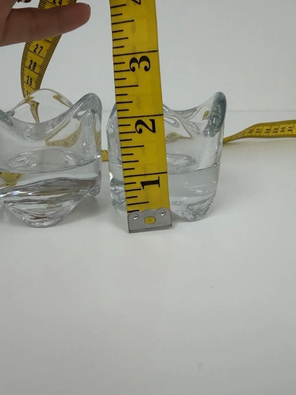 Ikea Vasnas Heavy Clear Glass Tealight Holder 2.3 x 2.3 in - Set of 2